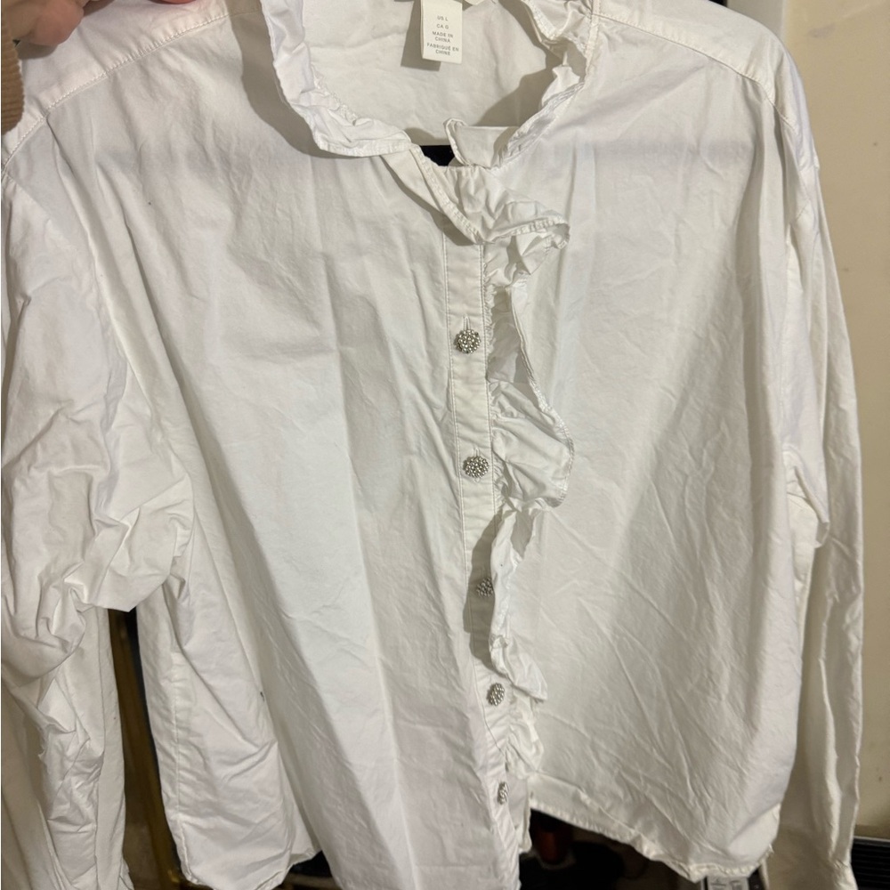 H&M White Ruffled Blouse - Picture 7 of 7